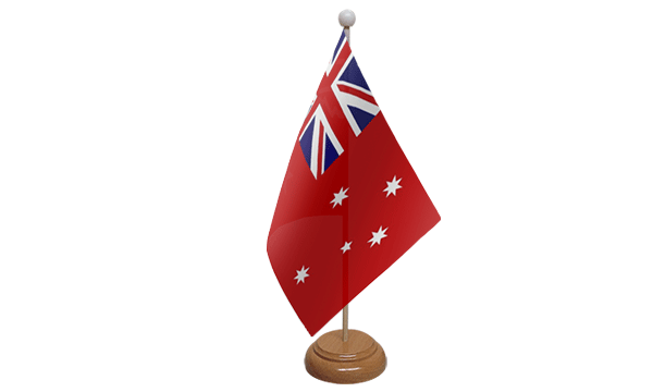Australia Red Ensign Small Flag with Wooden Stand